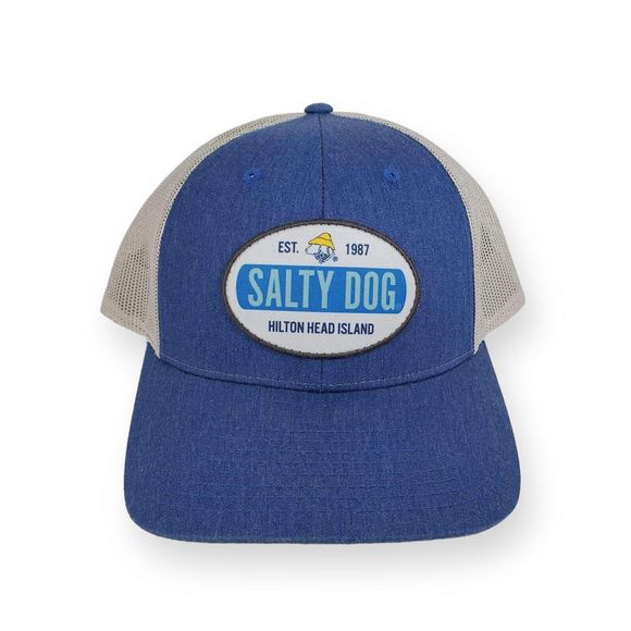 Salty Dog Other - Salty Dog Trucker Hat Blue White Mesh Snapback Adjustable Mesh Back Cap MD LG